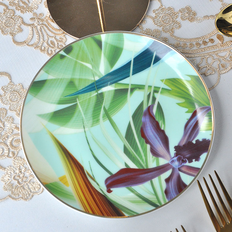 Green Leaf Bone China Dinnerware Set