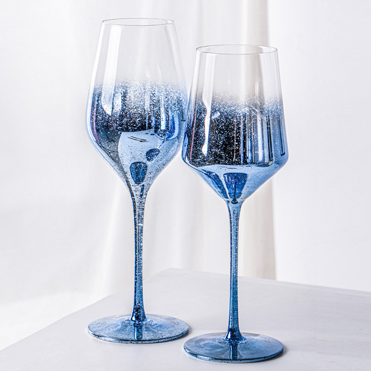 Electroplated Blue Wine Glasses Stemware Set