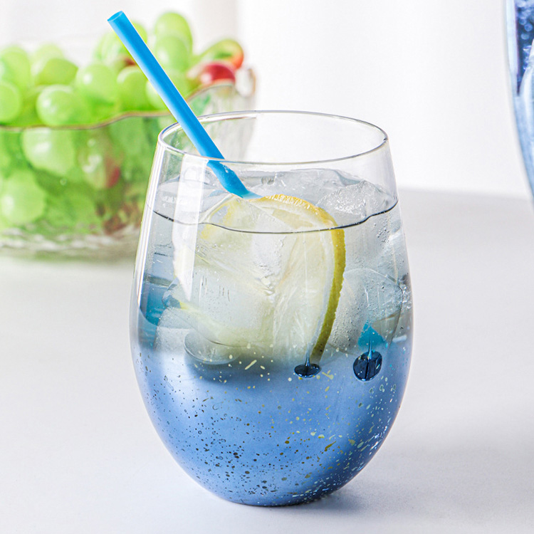 Electroplated Blue Wine Glasses Stemware Set