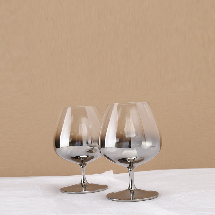 Plating Silver Cognac Brandy Glasses