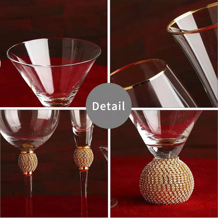 Trinkware Wedding Champagne Flutes - Rhinestone Diamond Studded