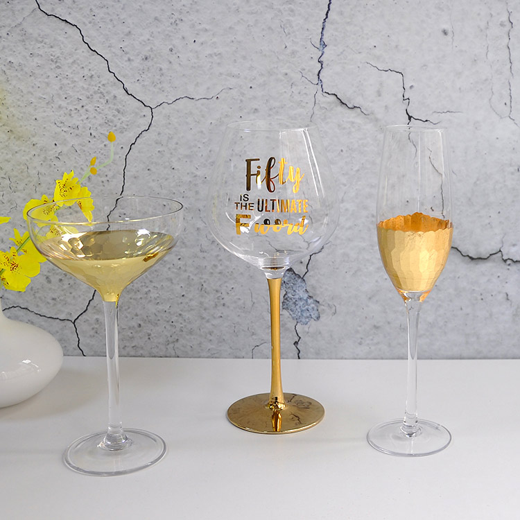 Gold Stem Bourgogne Glass