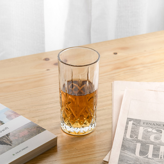 Embossed Palm Tree Highball Glasses