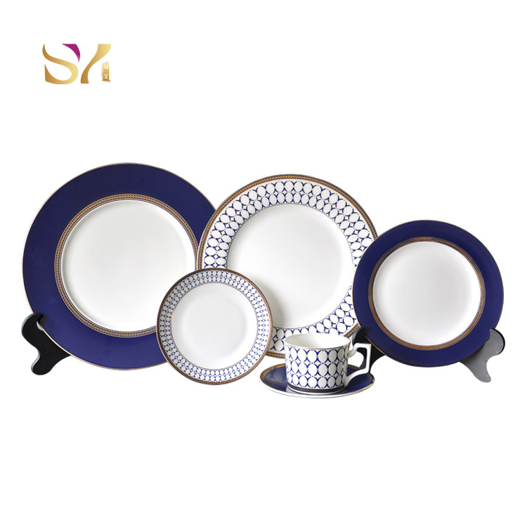 Custom Fine Blue Bone China Dinnerware Set Manufacturer Supplier Factory Wholesale