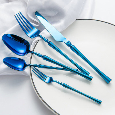 Blue Stainless Steel Flatware Set