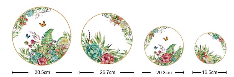 green plant dinnerware set wedding ceramic plate