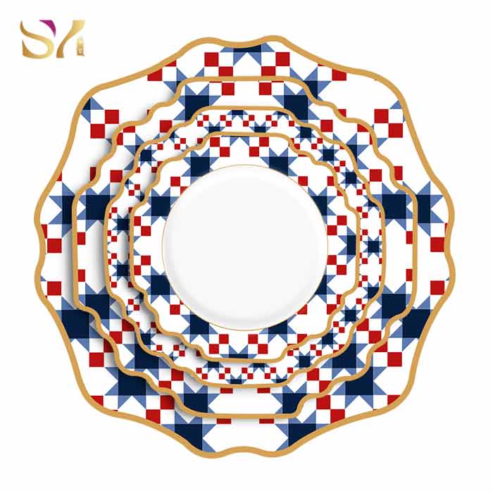 Porcelain Dinnerware With Gold Rim