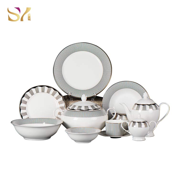 Black And White Restaurant Dinnerware